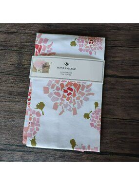 Honey + Hank 100% Cotton Tea Towel With Pink Mosaic Floral Design